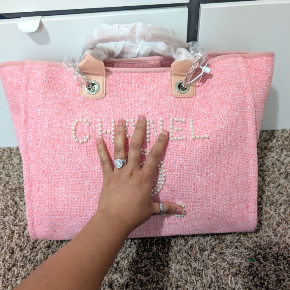 Pink C Pearl Tote